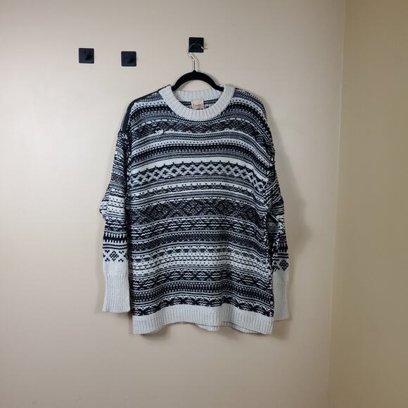 (nude) Fair Isle Oversize Sweater Size IT 44/M DAMAGED - Picture 1 of 11